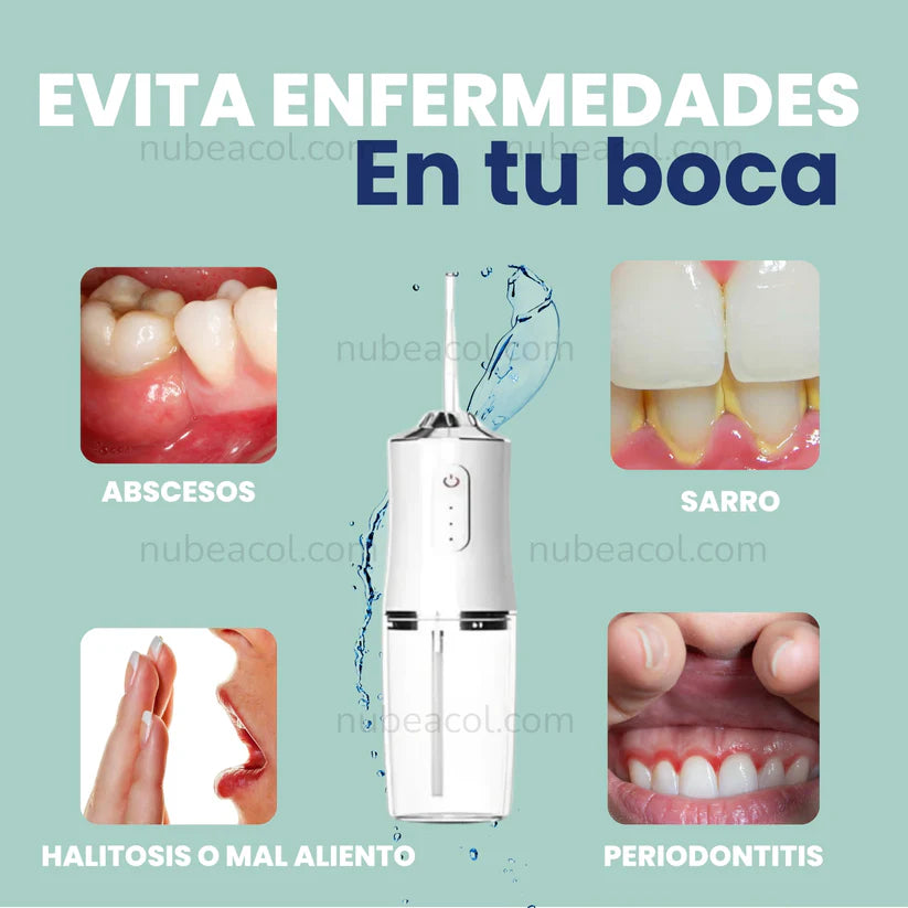 Irrigador Oral Anrtisarro Recargable + 4 boquillas extras.