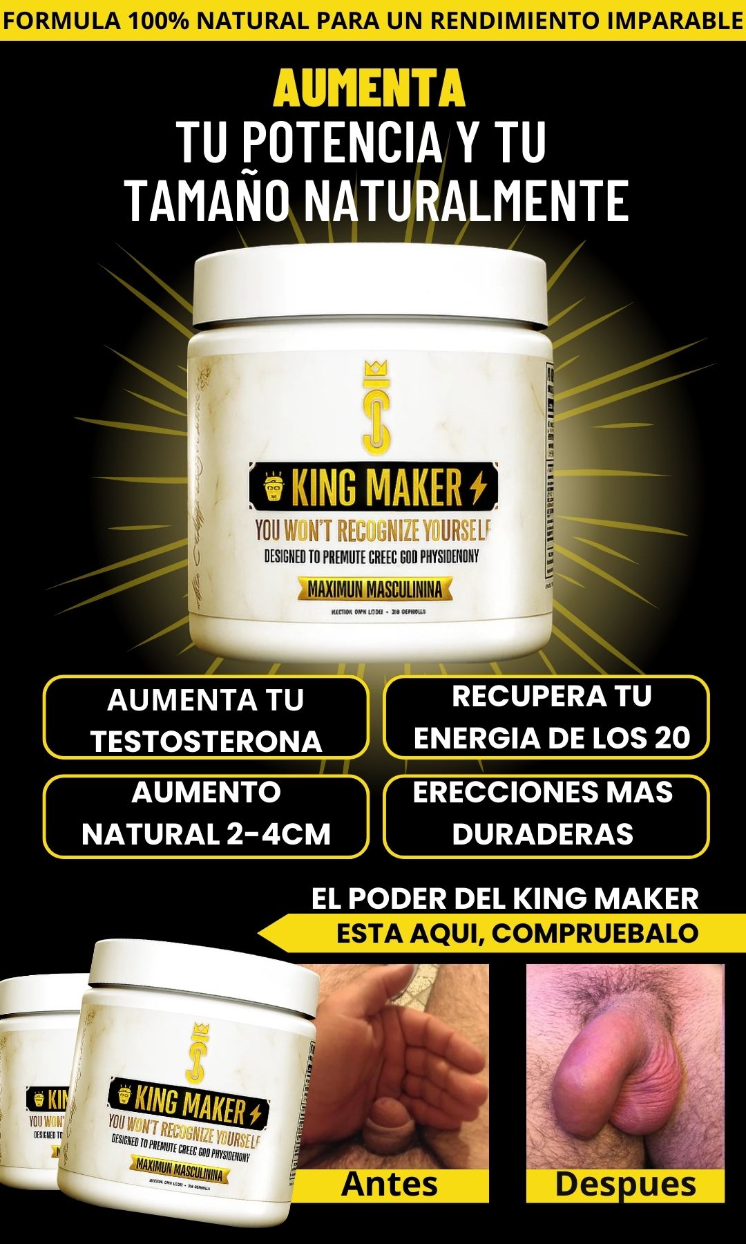 King Maker ® Sumplemento para MACHOS - aumenta duración, tamaño y energia