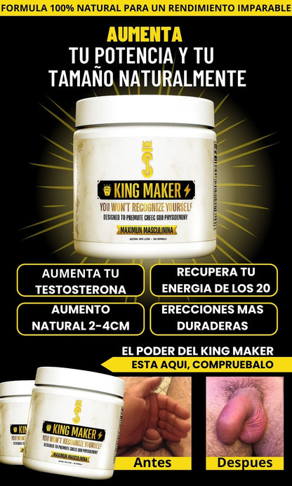 King Maker ® Sumplemento para MACHOS - aumenta duración, tamaño y energia