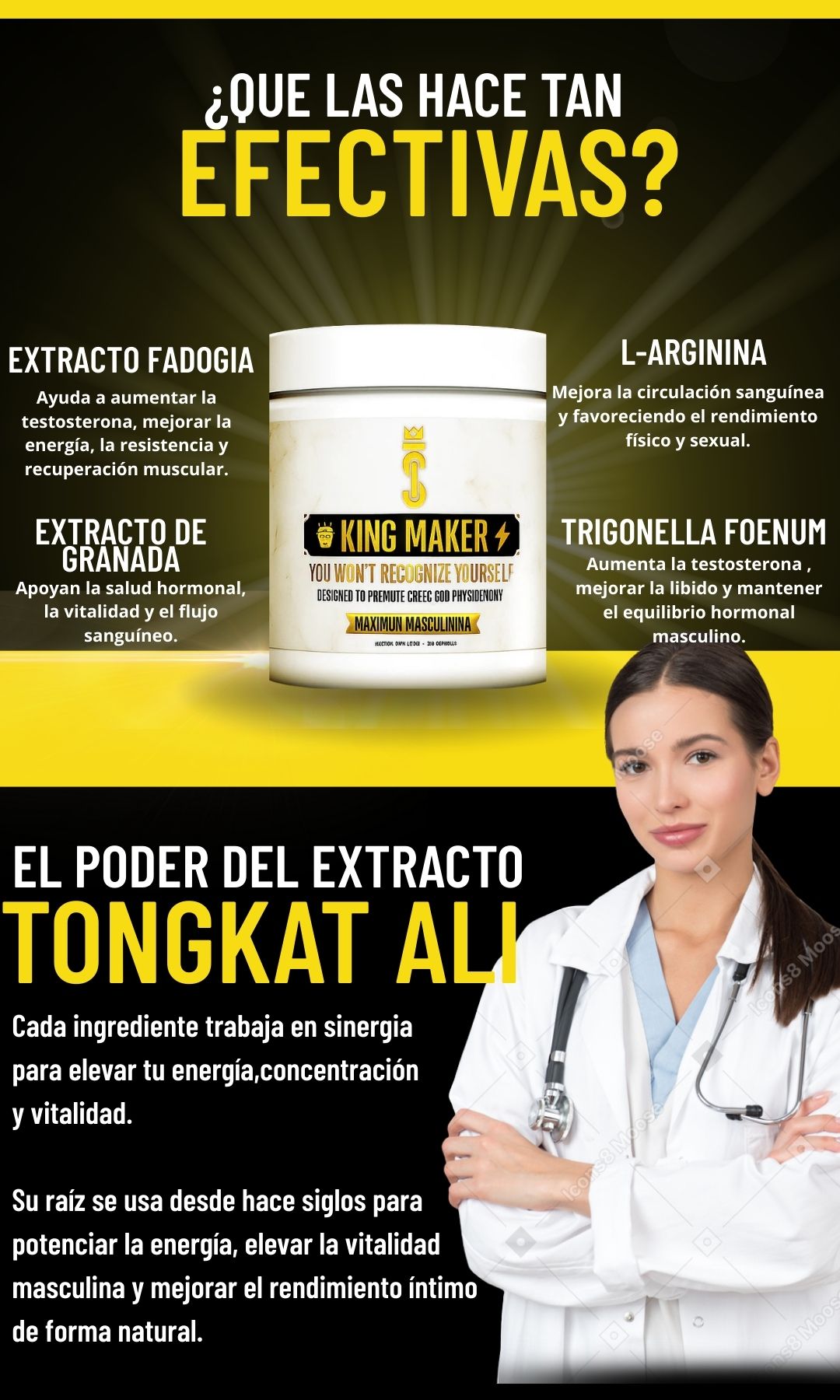 King Maker ® Sumplemento para MACHOS - aumenta duración, tamaño y energia