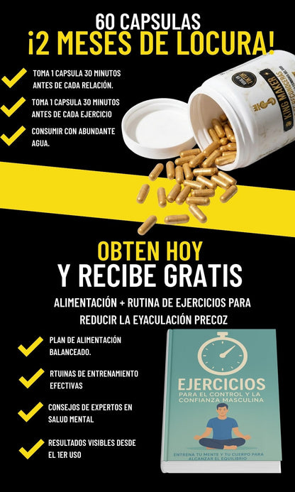 King Maker ® Sumplemento para MACHOS - aumenta duración, tamaño y energia