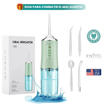 Irrigador Oral Anrtisarro Recargable + 4 boquillas extras.