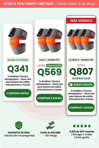 🦵 Rodillera Térmica Masajeadora – Alivio real para dolores de rodilla, articulaciones y huesos